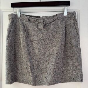 J. CREW Grey Multi Wool Tweed Waist Tie Mini Skirt | Size 10